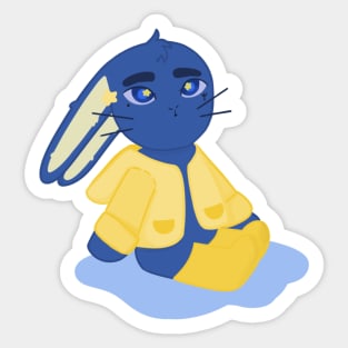 River Bunny sitting in a puddle Sticker